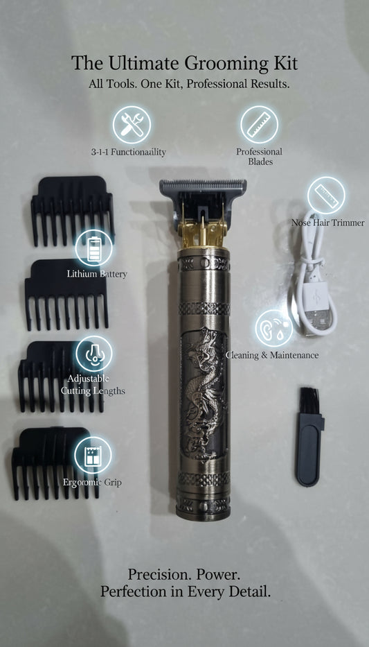 Hair Trimmer - 4 Length Settings & Rechargeable Battery