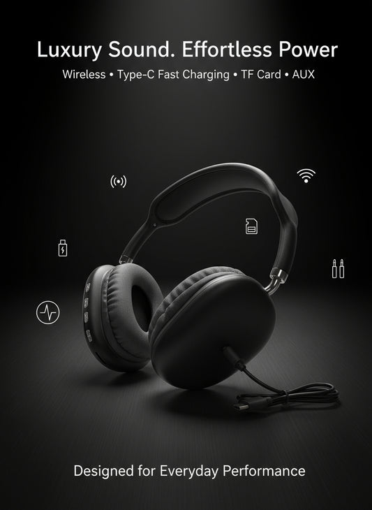 Fold Pro - Premium Wireless Headphones with Type-C Fast Charging